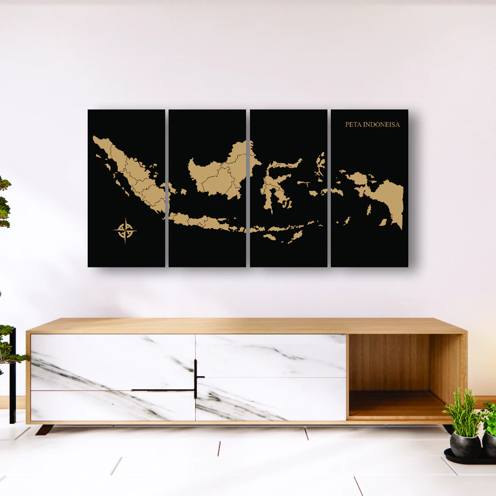 Peta Indonesia WallArt Aesthetic Wall decor Premium hiasan dinding aesthetic
