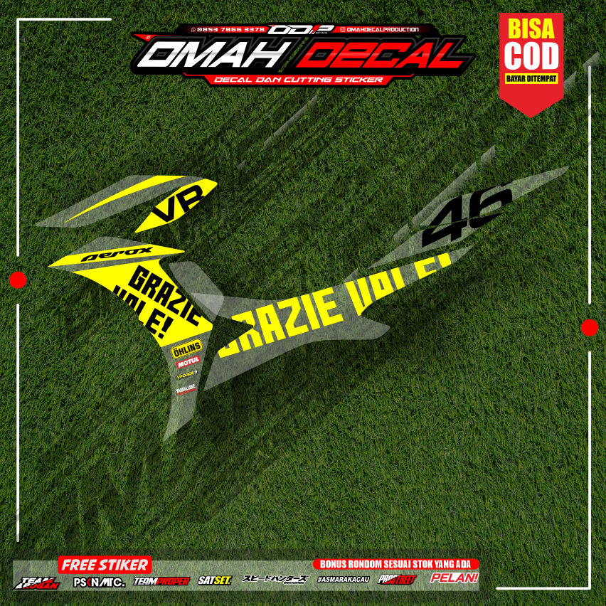 STIKER STRIPING TRANSPARAN AEROX NEW 155 FACELIFT LIS STICKER UV BAHAN MAX DECAL PREMIUM WARNA BIRRU