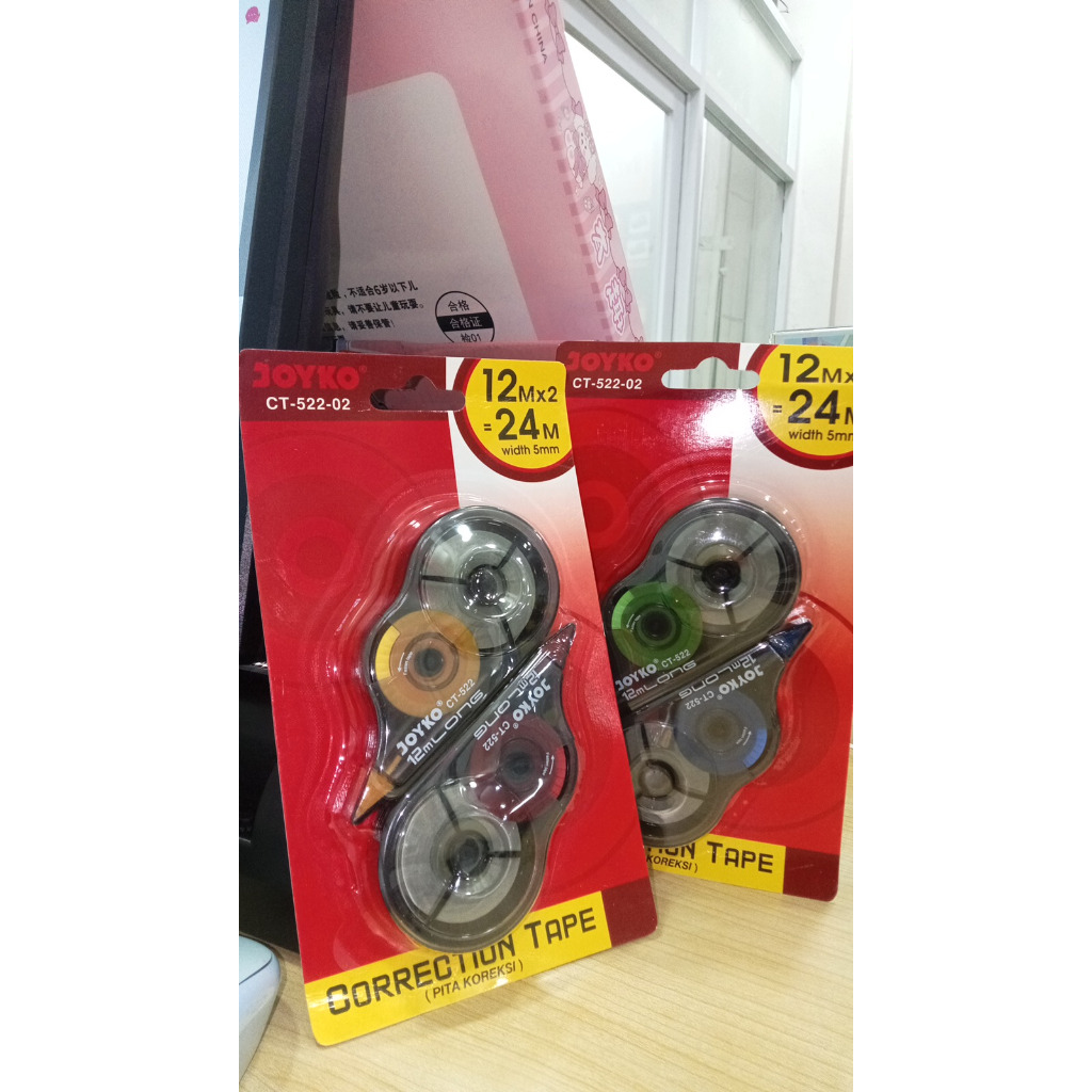 

Joyko Tip Ex Correction Tape kertas Roll CT-522-02 Isi 2 Pcs 12 Meter