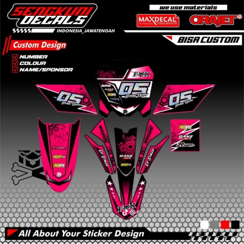 Decal Striping Stiker Full Body Ojek Taksi Taxsi Gabah Padi kayu Rbt Treal Trabas Bahan Motif Balap 