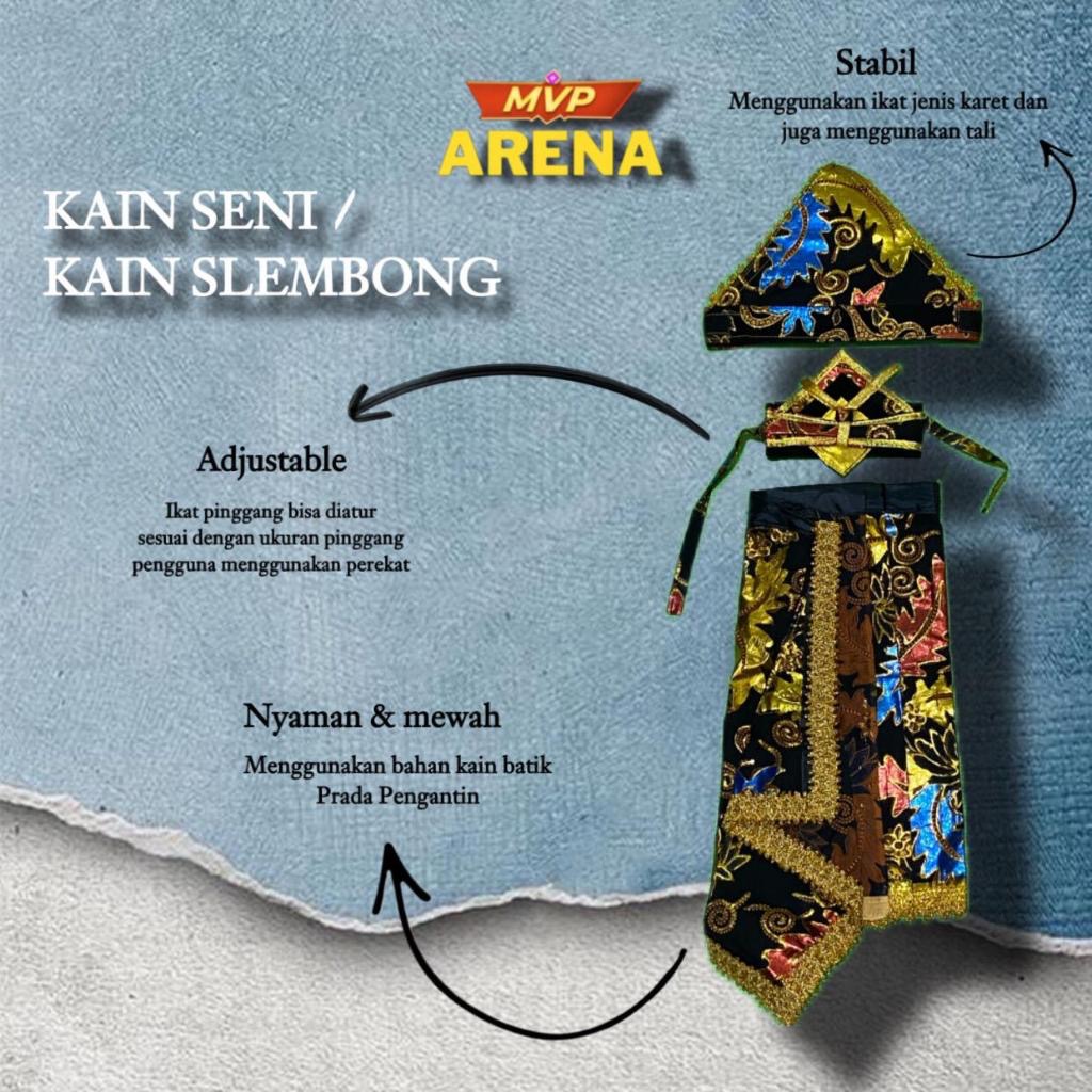 Slembong Seni Full Blok Bunga Hitam Emas Batik Songket Seni Silat Kain Batik Fulblok Bunga Songket S
