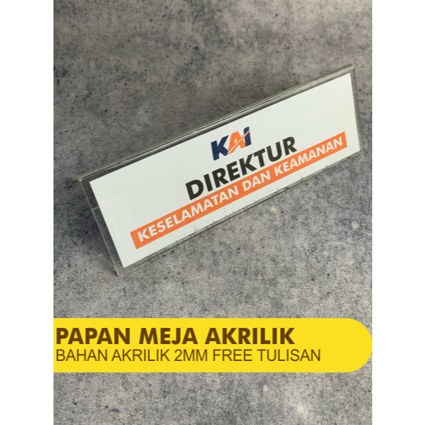 

PAPAN NAMA MEJA KANTOR SEKOLAH AKRILIK 2MM BENING