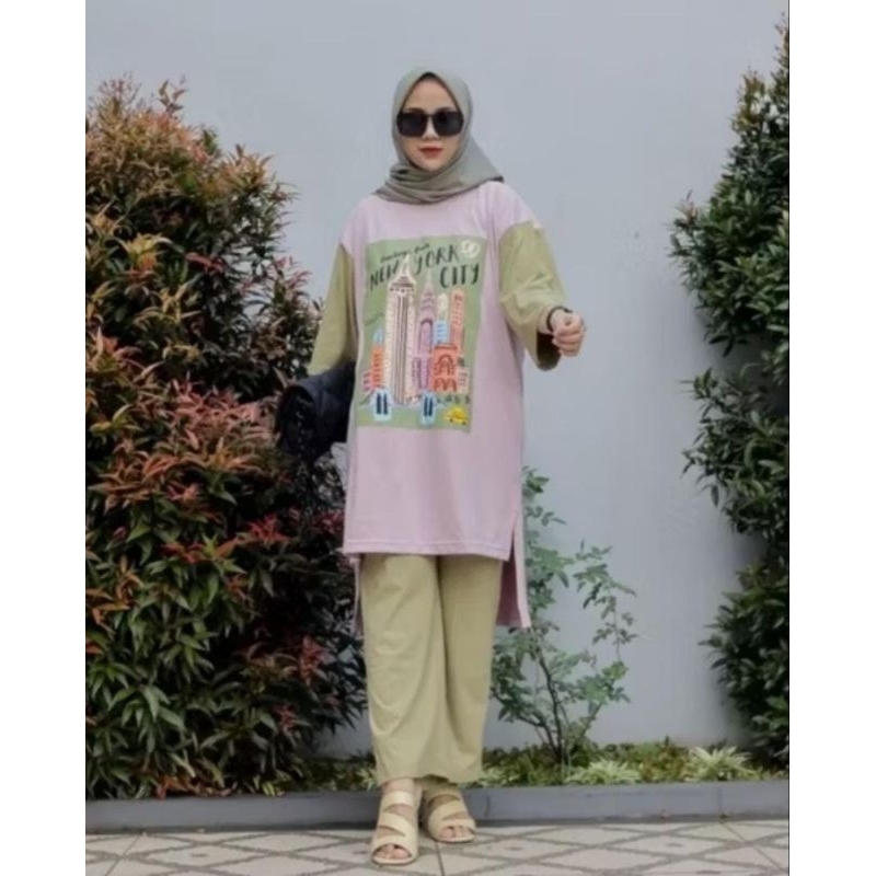 SET SEMI TUNIK OVERSIZE // SETELAN KAOS JUMBO ORIGINAL