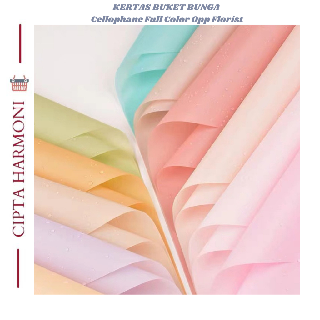 

Kertas Buket Bunga Cellophane Full Color Opp Flower Wrapping Paper Florist KB098