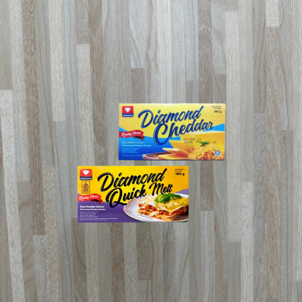 

DIAMOND Cheese 180gr | Keju Diamond Slice / Blok 180 Gram | Processed | Quick Melt