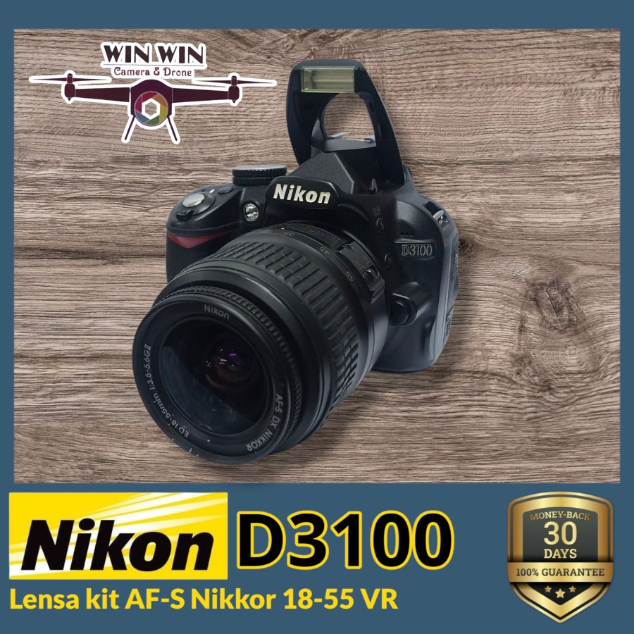 Kamera D3100 Camera DSLR Nikon D3100 Lensa kit DX AF-S 18-55mm vr lcd normal