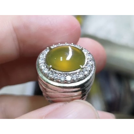 Cincin Batu Idocrase Bio Solar Aceh Super IDC028 Giwang Melintir Change Color Ikatan Perak