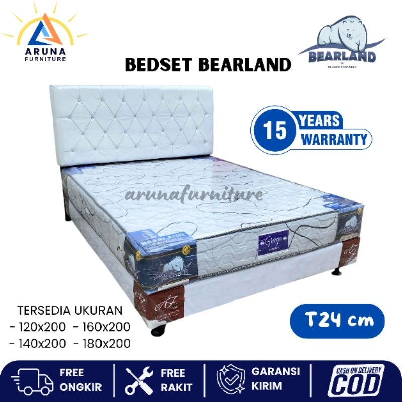 Divan Set Springbed Bearland Tebal 24 Cm Set Tempat Tidur Murah Divan Spring Bed Satu Set