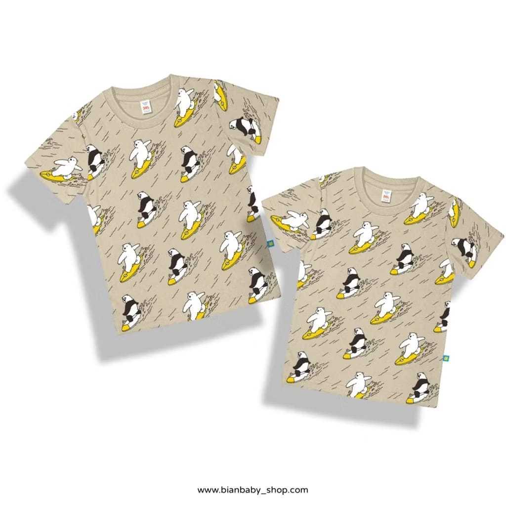 KAOS ANAK LAKI-LAKI DAN PEREMPUAN BEAR SURFING