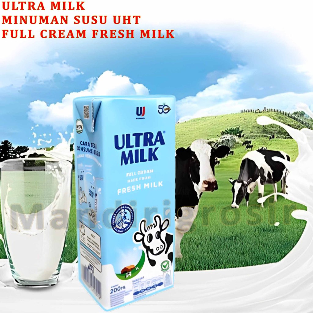

Minuman Susu UHT * Ultra Milk Plain * Full Cream Fresh Milk * 200ml