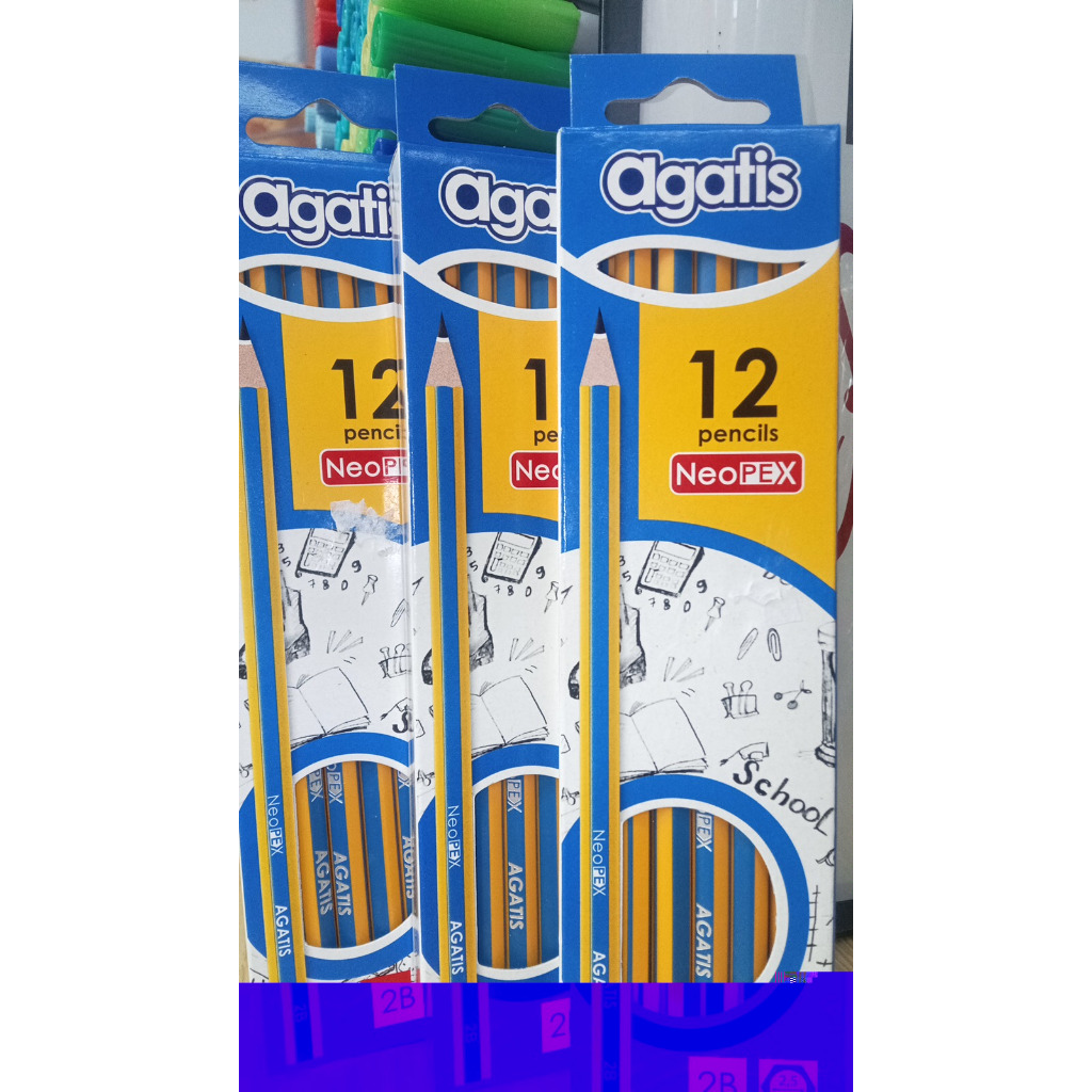 

Pensil Tulis Agatis 2B Set | 1 BOX ISI 5-12PCS | Writing Pencil