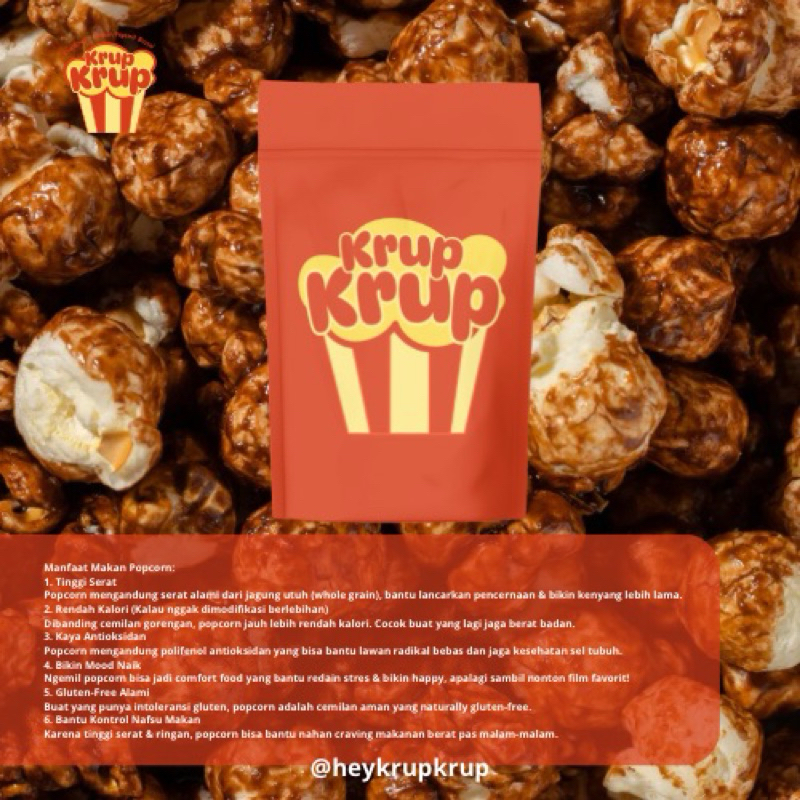 

Beli 1 GRATIS 1 | Popcorn Premium | Renyah & Lezat | Camilan Kekinian untuk Nonton & Santai | 100gr