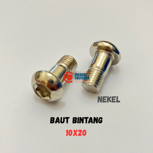 Baut Bintang M10x20 Nekel Kepala Babi Yamaha Vixion Baut 14 10x20 10mm