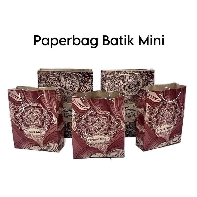 

Paper bag yasin Coklat polos dan batik /souvenir/Tas kertas motif Batik uk kecil/mini