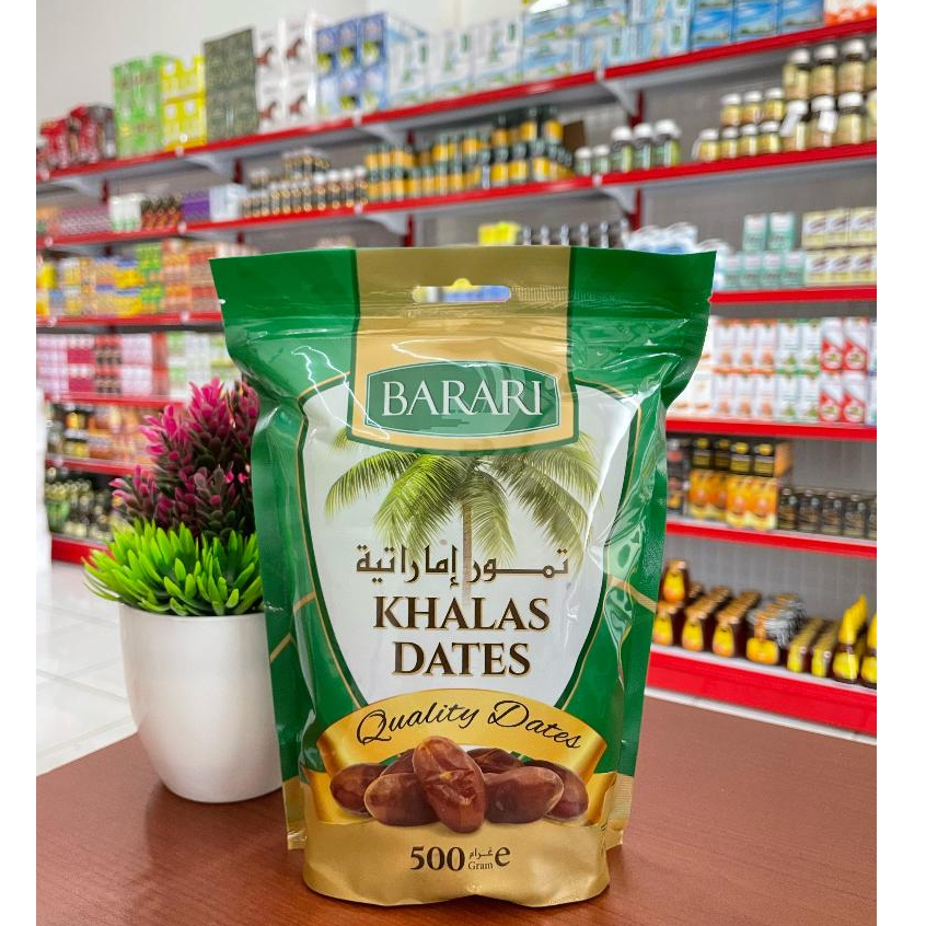 

Kurma Khalas Emirates BARARI Kemasan Pouch 500gr