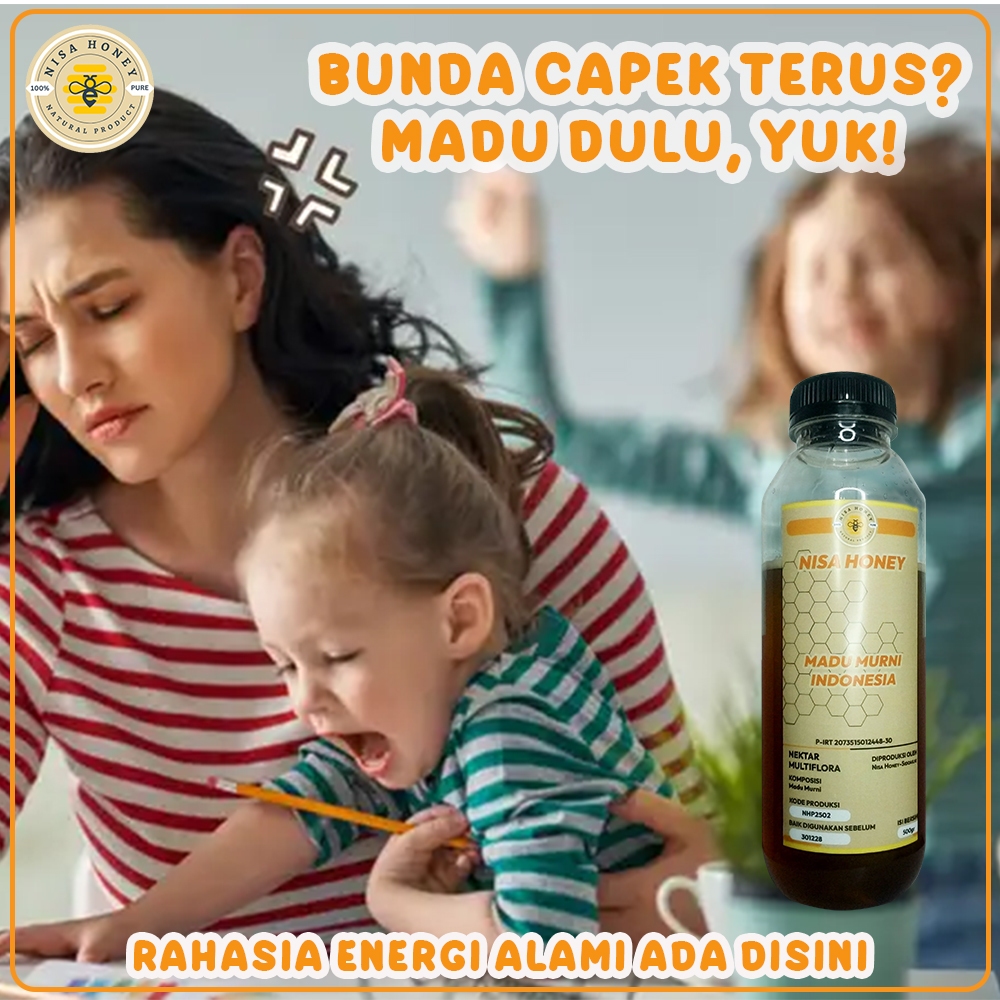 

Madu Murni Indonesia Madu Asli Penambah Energi Nisa Honey Madu Multiflora 500gr