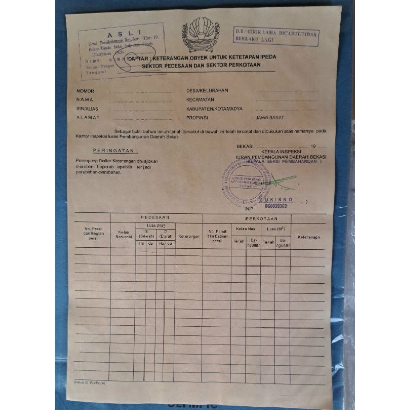 

Surat girik untuk wilayah bekasi