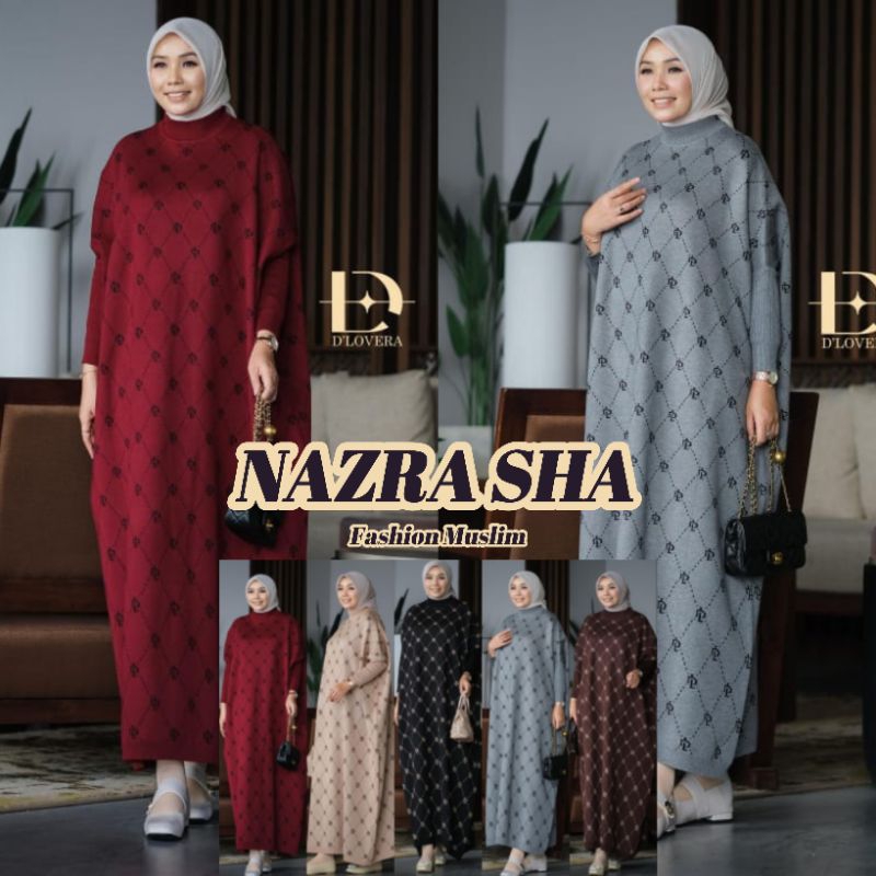 (x8) DLOVERA MONOGRAM SADIA Baju Dress Gamis Wanita Muslimah Monogram Series By D'lovera. Nazra Sha