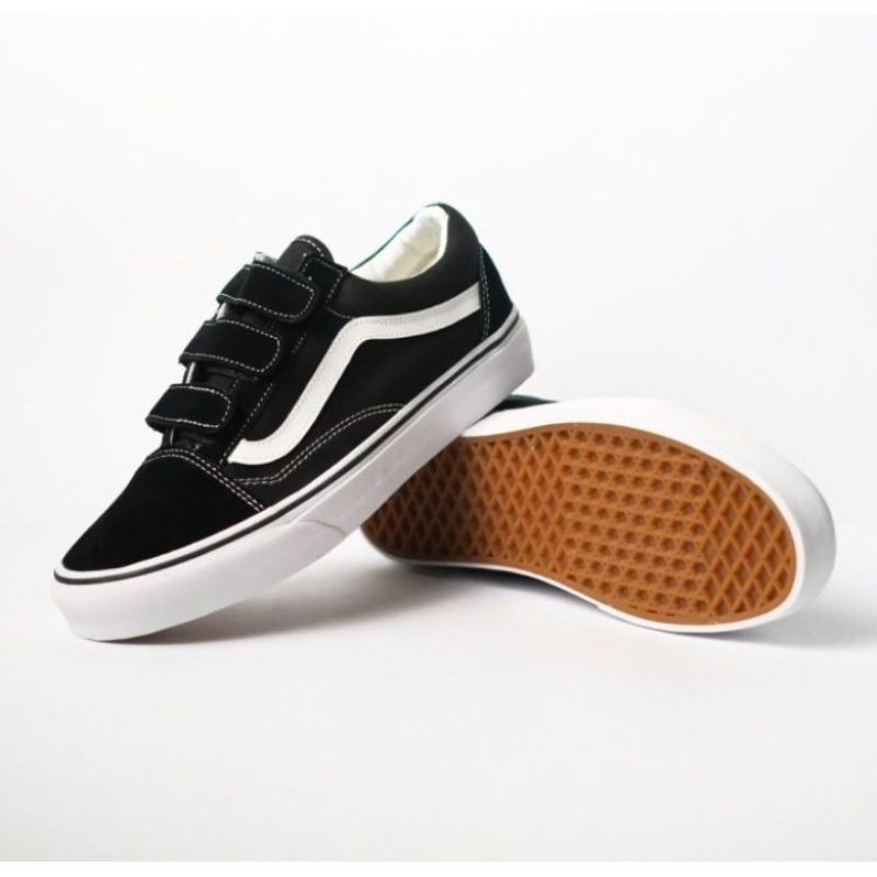 Vans Old Skool Velcro Black White
