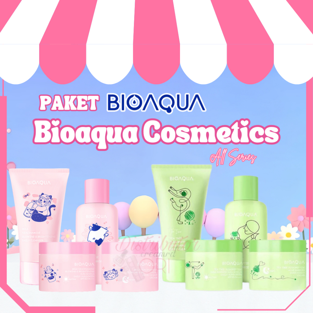 Paket ISI 4PCS bioaqua cosmetics Beauty Milk Niacinamide Glowing & Brightening set whitening memutih