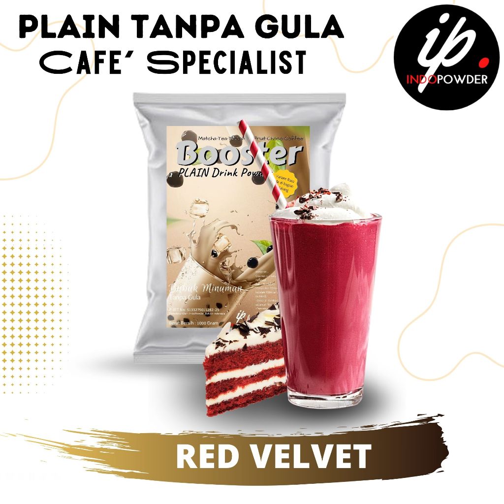 

IP Bogor - Bubuk Minuman Plain Tanpa Gula Rasa REDVELVET 1Kg Untuk Cafe, Waralaba dan Resto