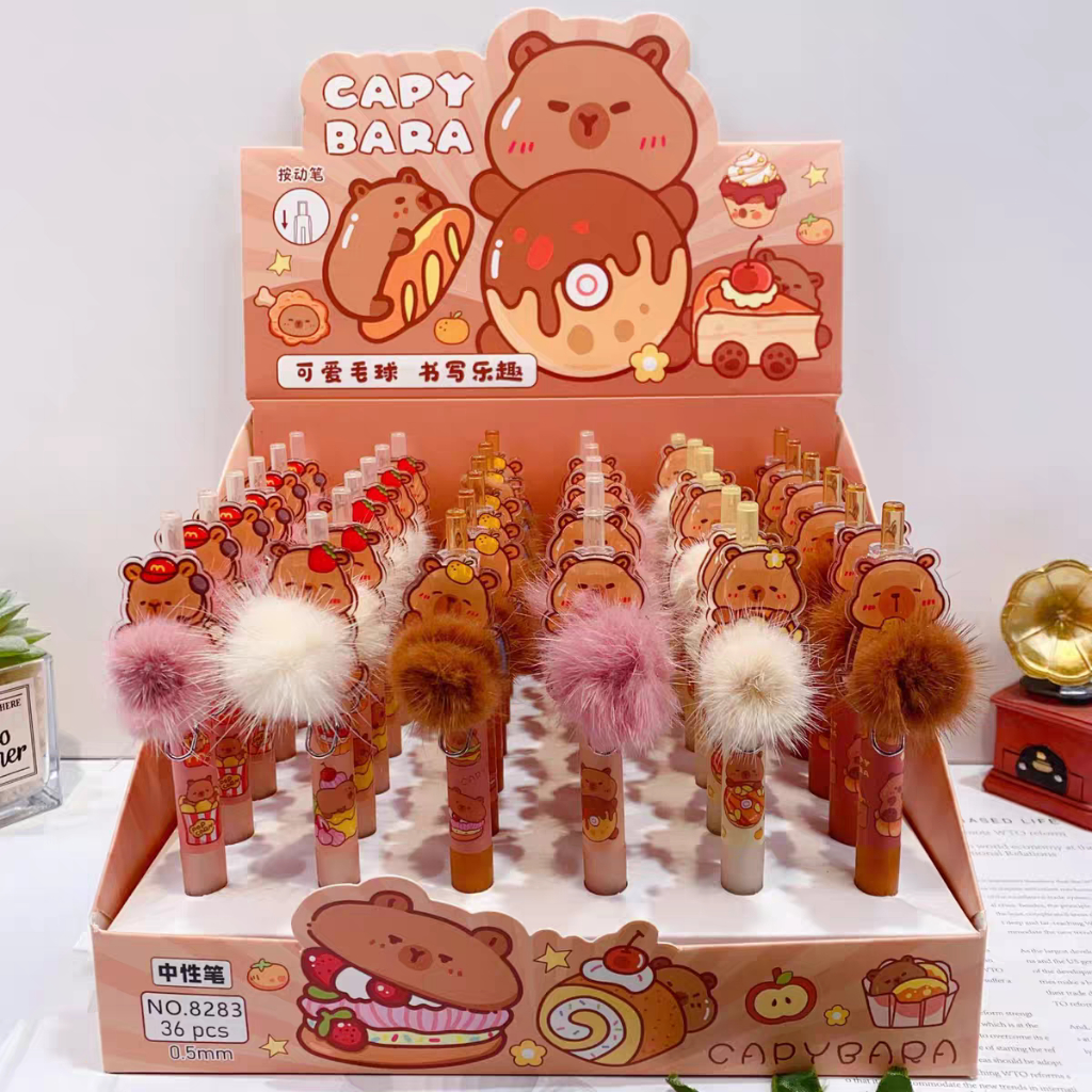

Pulpen Pen Lucu Pom Pom Capybara Kapibara Kapibala / Cute Pen Bulu Aksesoris Capibala