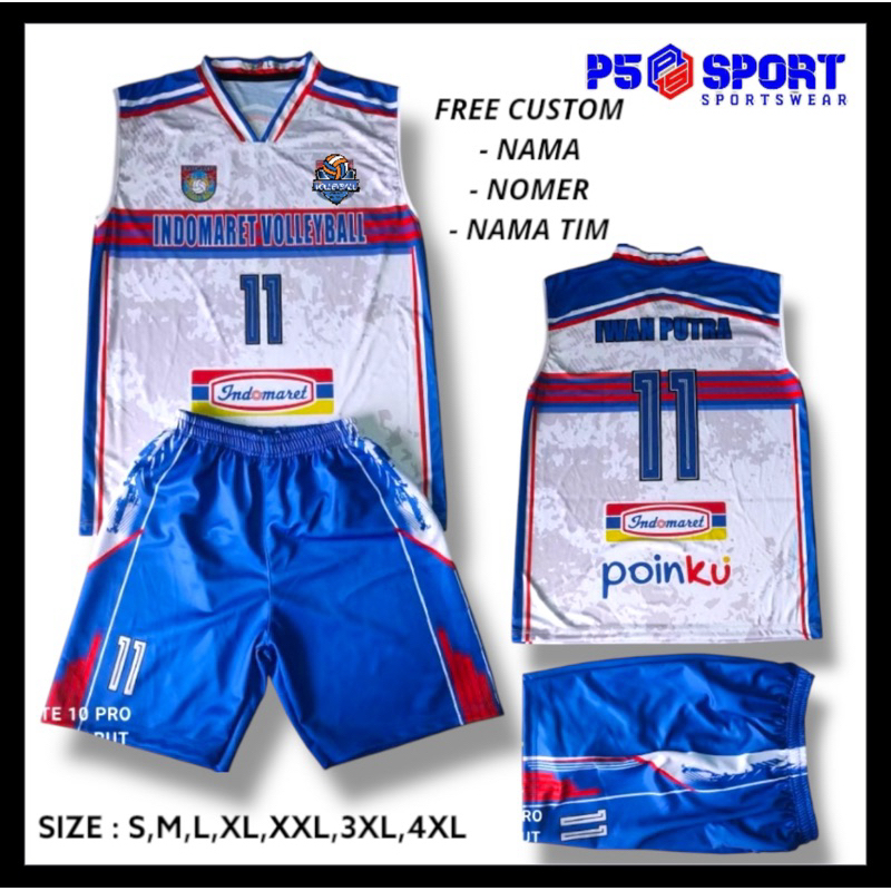 JERSEY VOLI SINGLET INDOMARET PUTIH