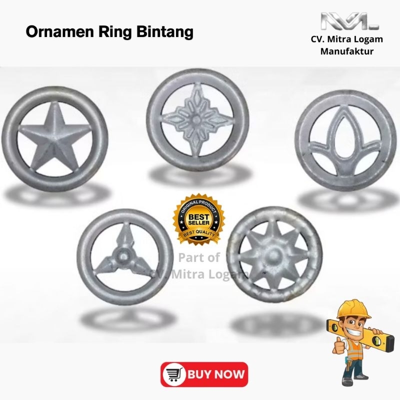 (Promo) Ornamen Pagar Ring Bintang | Ornamen Pagar Tralis | Ring Bintang Ornamen Pagar