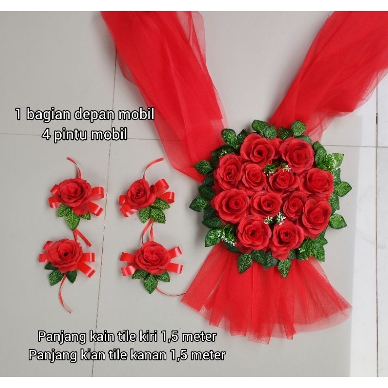 hias mobil pengantin / bunga hias mobil pengantin