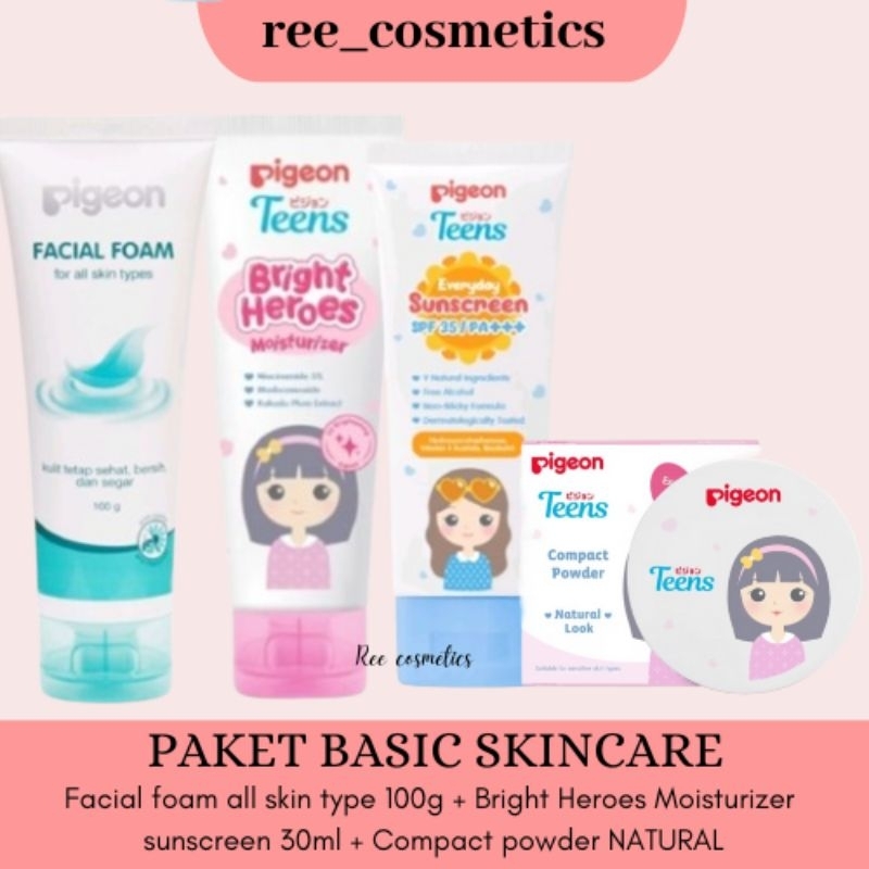 [ISI 4] PIGEON TEENS Paket Basic Skincare Anak SD Skincare Pigeon