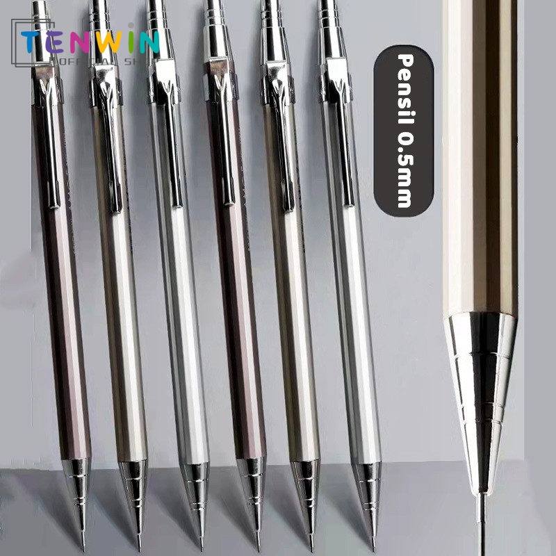 Pensil Mekanik Metal / Metal Mechanical Pencil 0.5mm Hapusan - Tenwin