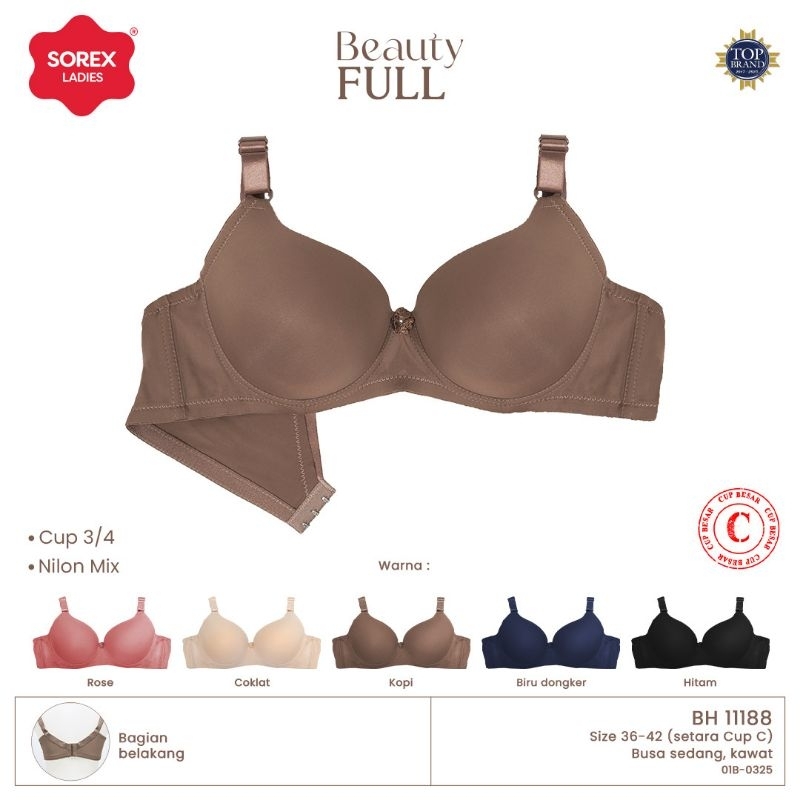 Sorex silky bra/bh 11188 C (Vina series) cup C  besar ,kawat, busa, (34-40)