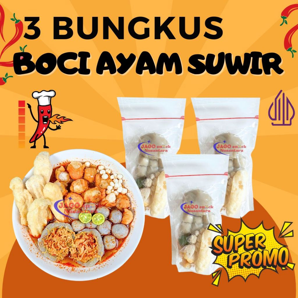

3 BUNGKUS BOCI AYAM SUWIR HOTPOT INSTAN EKONOMIS