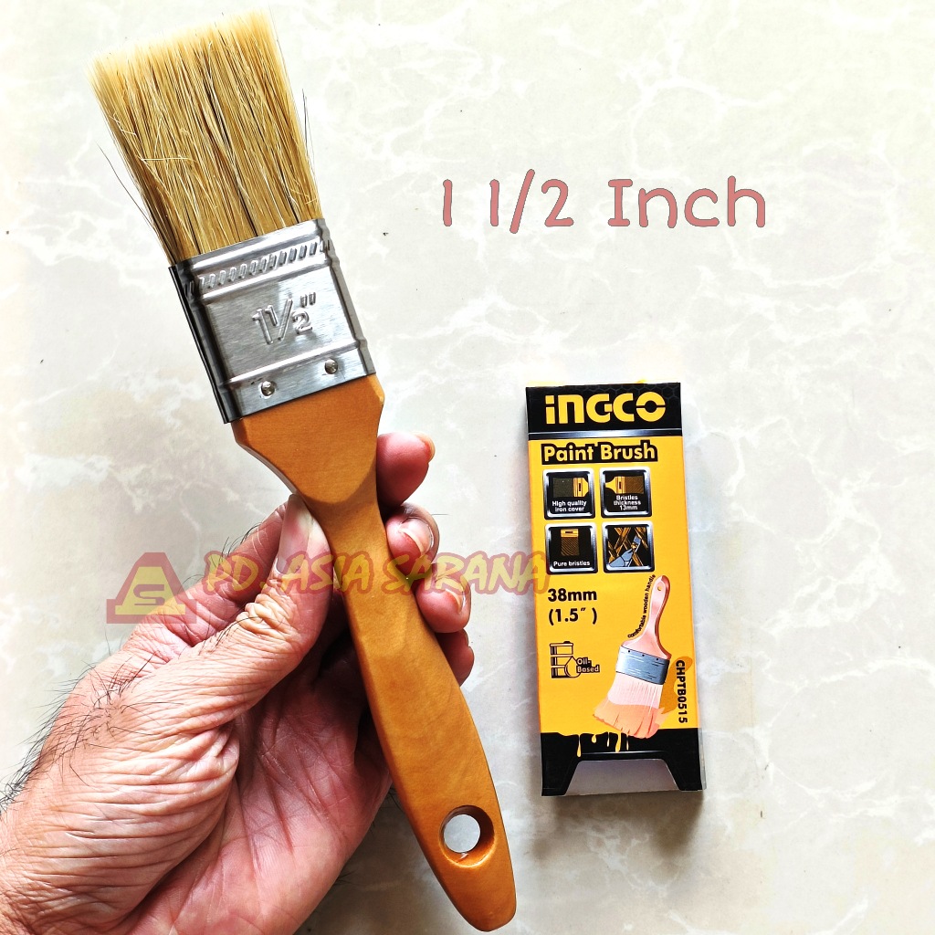 

Kuas Cat 1 1/2" Inch INGCO CHPTB0515 Tembok Besi Minyak Kayu Paint Brush Industrial 1.5