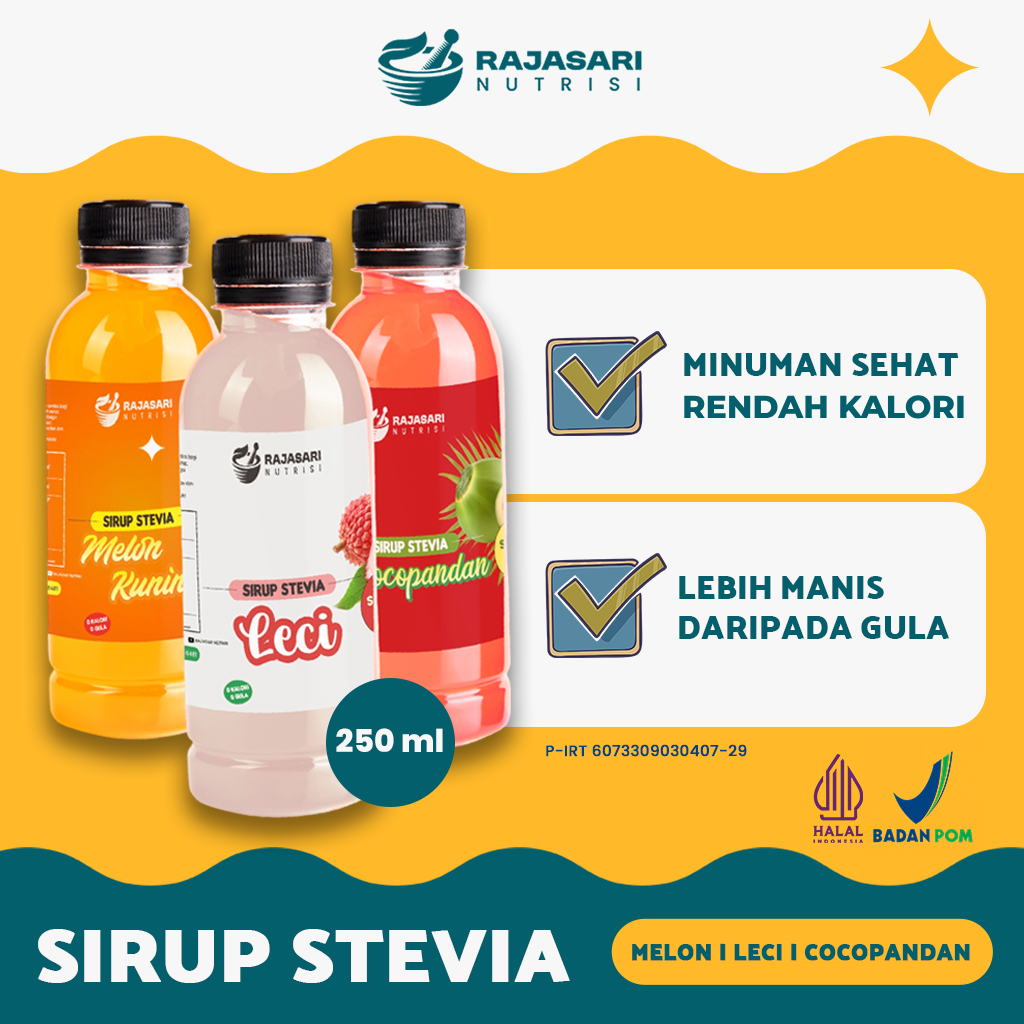 

Rajasari Sirup Stevia 250ML 0 Kalori tanpa Gula Aman untuk Diabetes dan Diet Halal BPOM