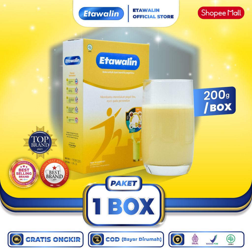 

Etawalin Original Susu Bubuk Herbal Alami Untuk Meredakan Sakit Tulang dan Sendi