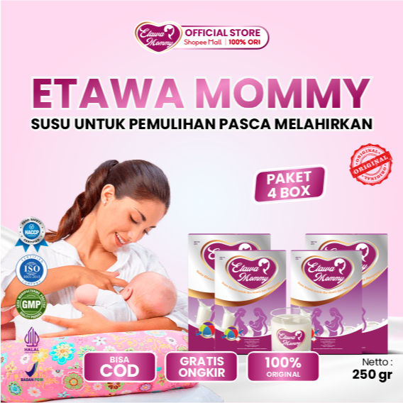 

Etawamommy Booster ASI Untuk Susu Ibu Menyusui Anak paket 4 Box kemasan 250gram