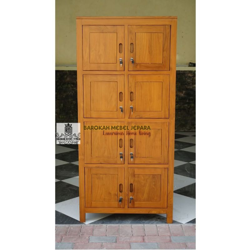 Lemari Loker Jati , Lemari kantor kayu jati , Lemari arsip jati