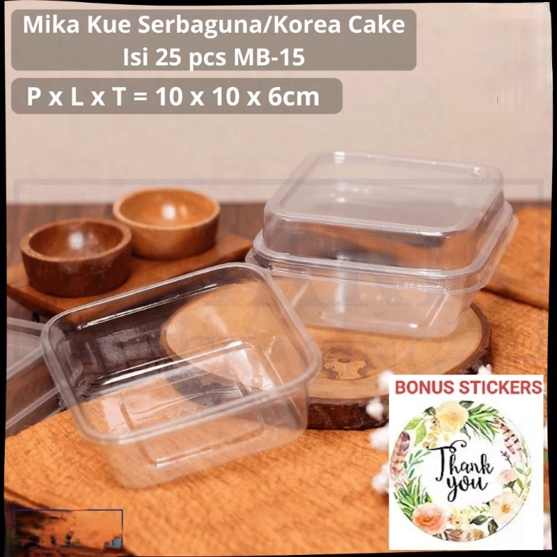 Mika tutup kotak burger milky bun isi 25pcs per pack Korean bread cake MB-15 MB15 kotak wadah tempat