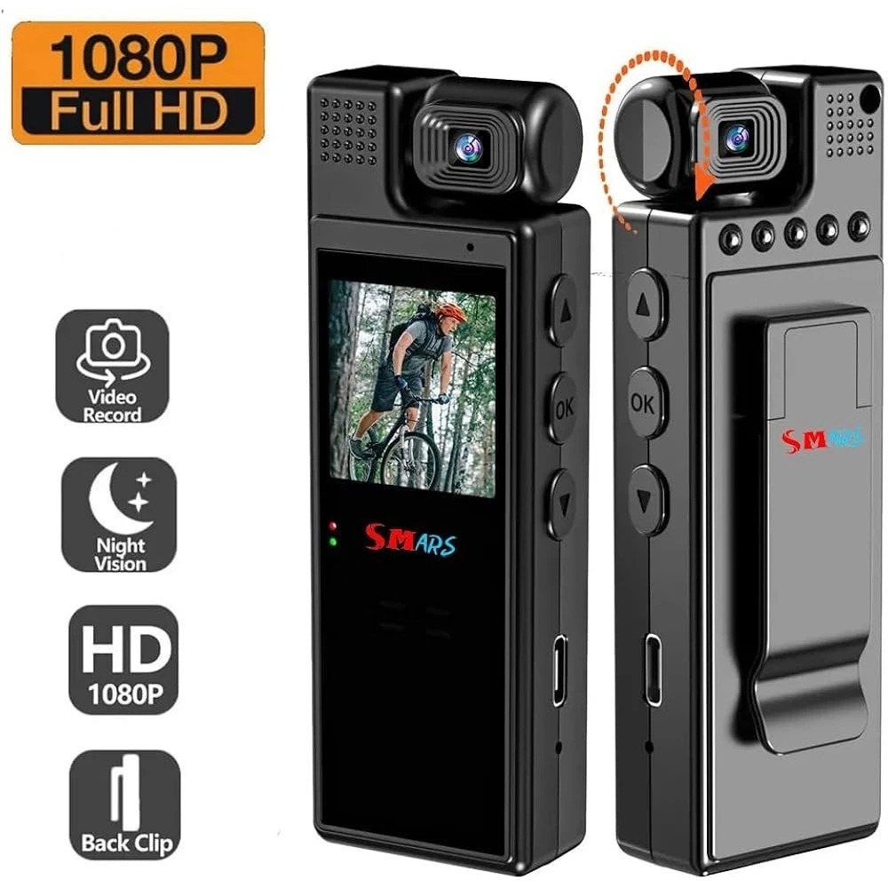 Hidden Spy Cam Klip Saku WiFi Kamera Aksi Action Cam 180° Rotasi Camera Button Pocket Pengintai Mini