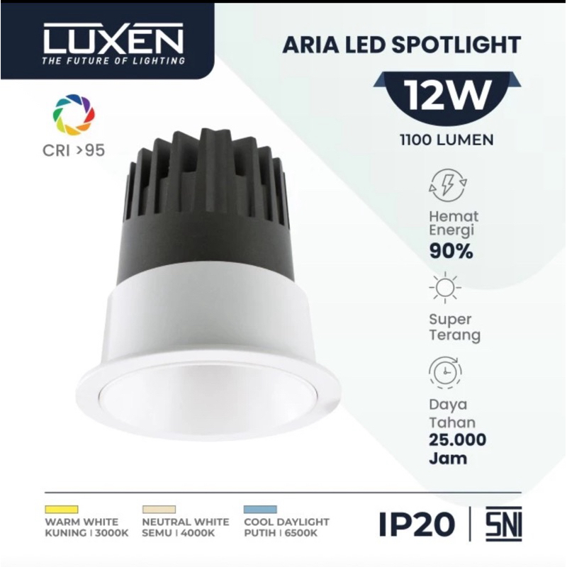 SPOTLIGHT LUXEN ARIA 12W/ LAMPU SPOTLIGHT ARIA LED 12W