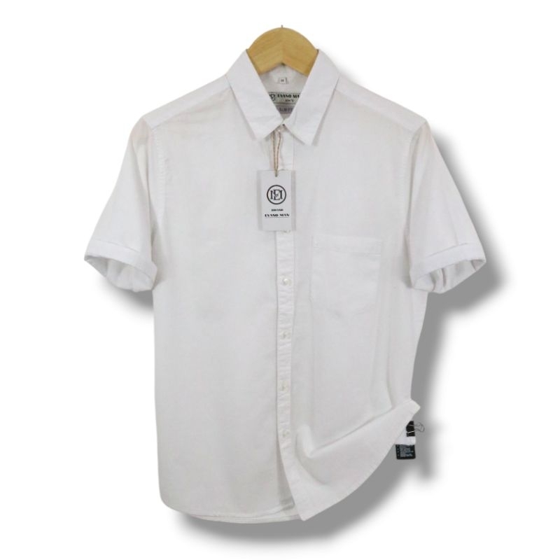 Kemeja katun lengan pendek pria Kemeja kerah lengan pendek pria