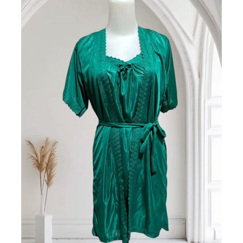 baju tidur lingerie wanita 2in1 kimono import