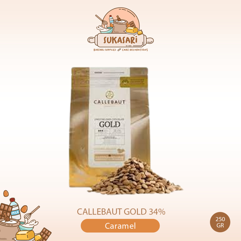 

Callebaut Gold 250gr Caramel 30,4% Chocolate Couverture Karamel Cokelat Coin