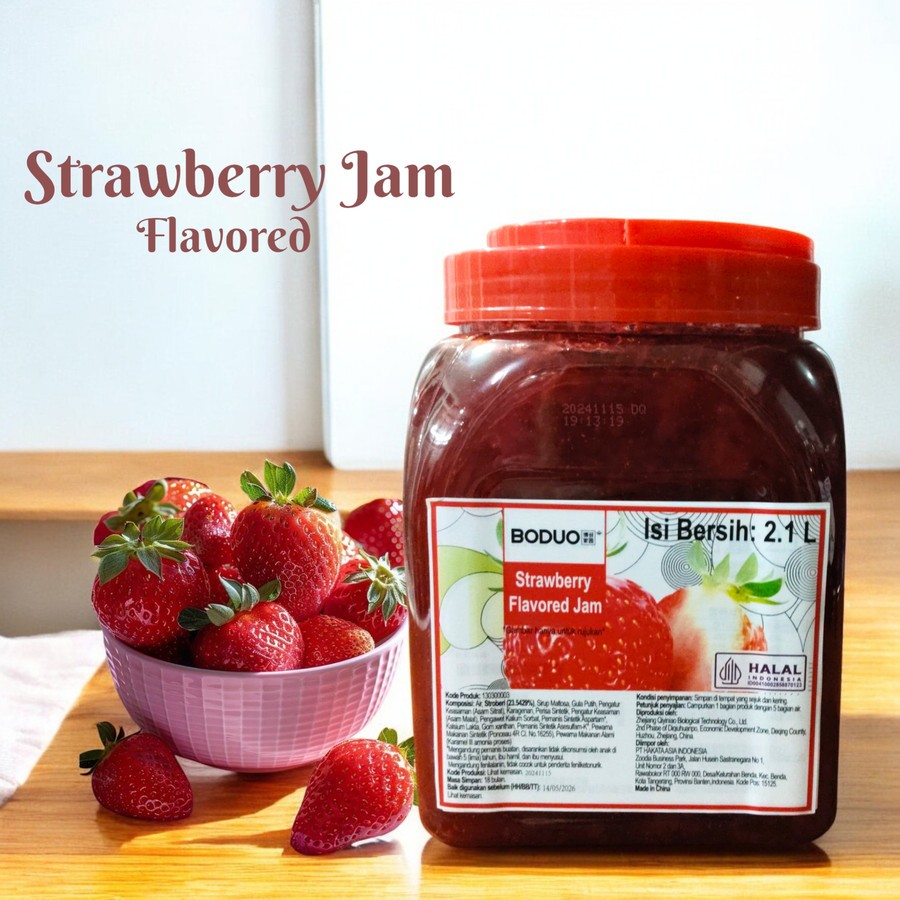

Boduo Premium Strawberry Flavored Jam - Selai Stoberi 2,1 Liter