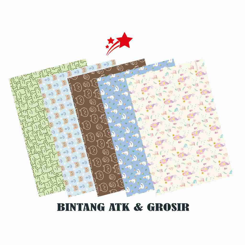 

Kertas Kado BINTANG (1Set Isi 10Lmbr) Kertas Kado Motif karakter 1W