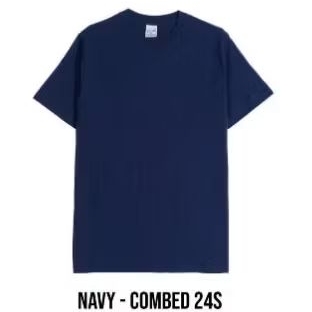 Kaos Navy Cotton Combed 24's