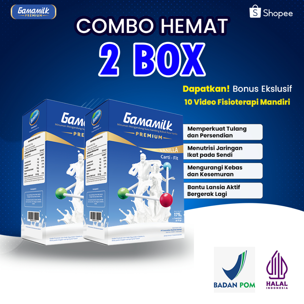 

GAMAMILK PREMIUM - (2 BOX) Susu Kambing Etawa Obat Nyeri Sendi dan Asam Urat