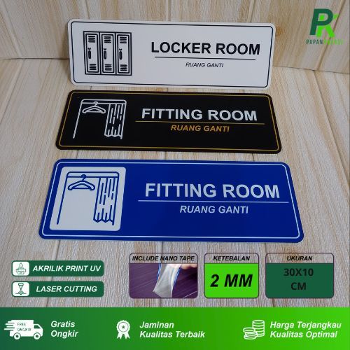 

Signage Fitting Room Sign Board Akrilik Print Papan