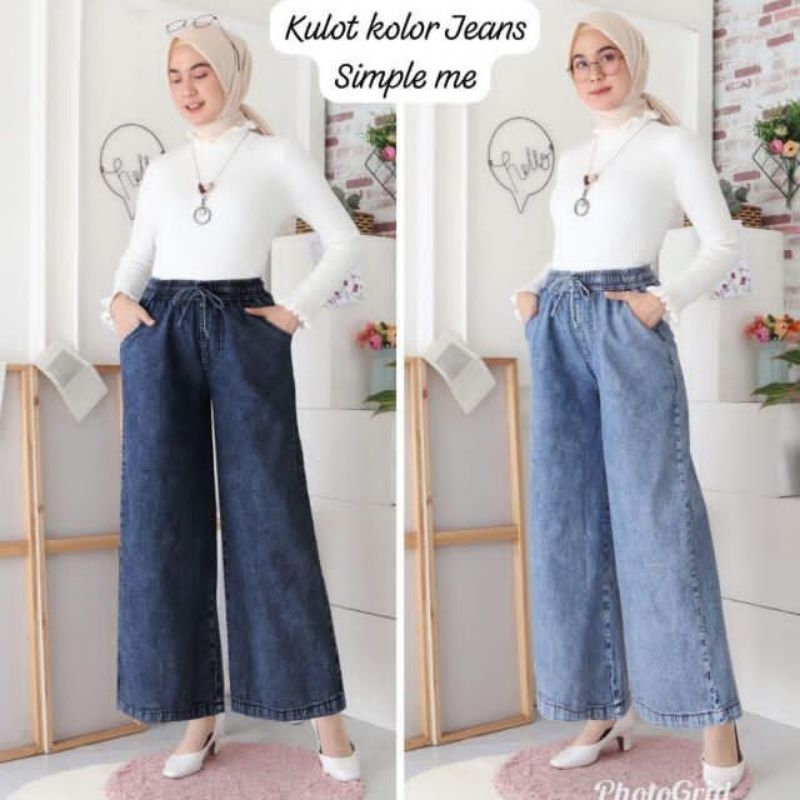 Kulot Jeans Karet Pinggang